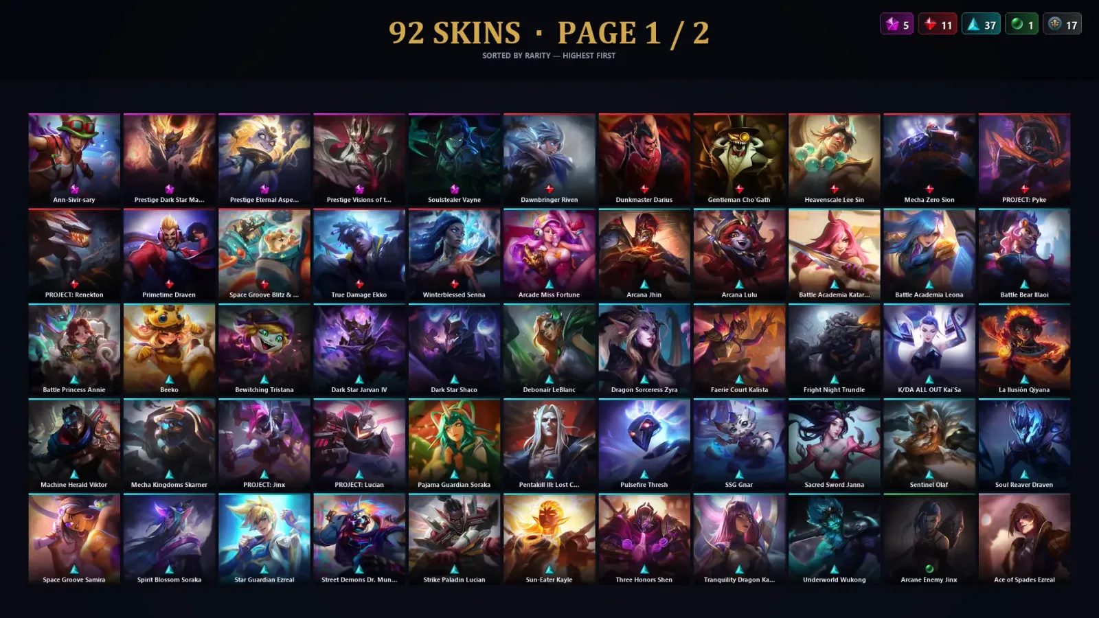 [LoL] | TR | Level 30 | Master | 172 Champions | 92 Skins | 22,275 BE — LoL account