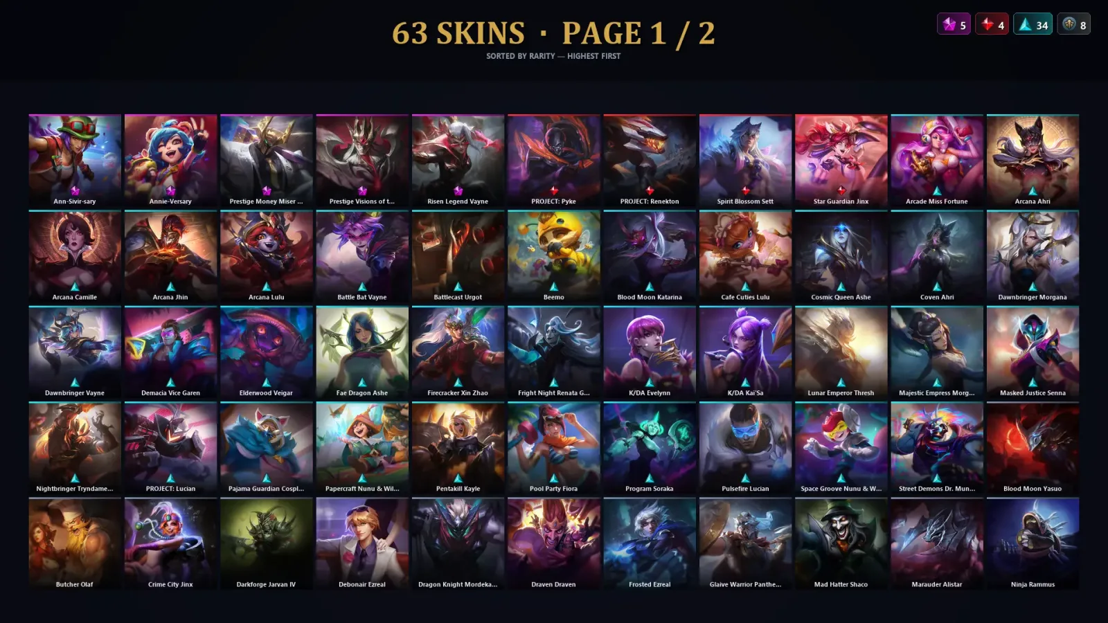 [LoL] | TR | Level 146 | Gold IV | 173 Champions | 63 Skins | 19,208 BE