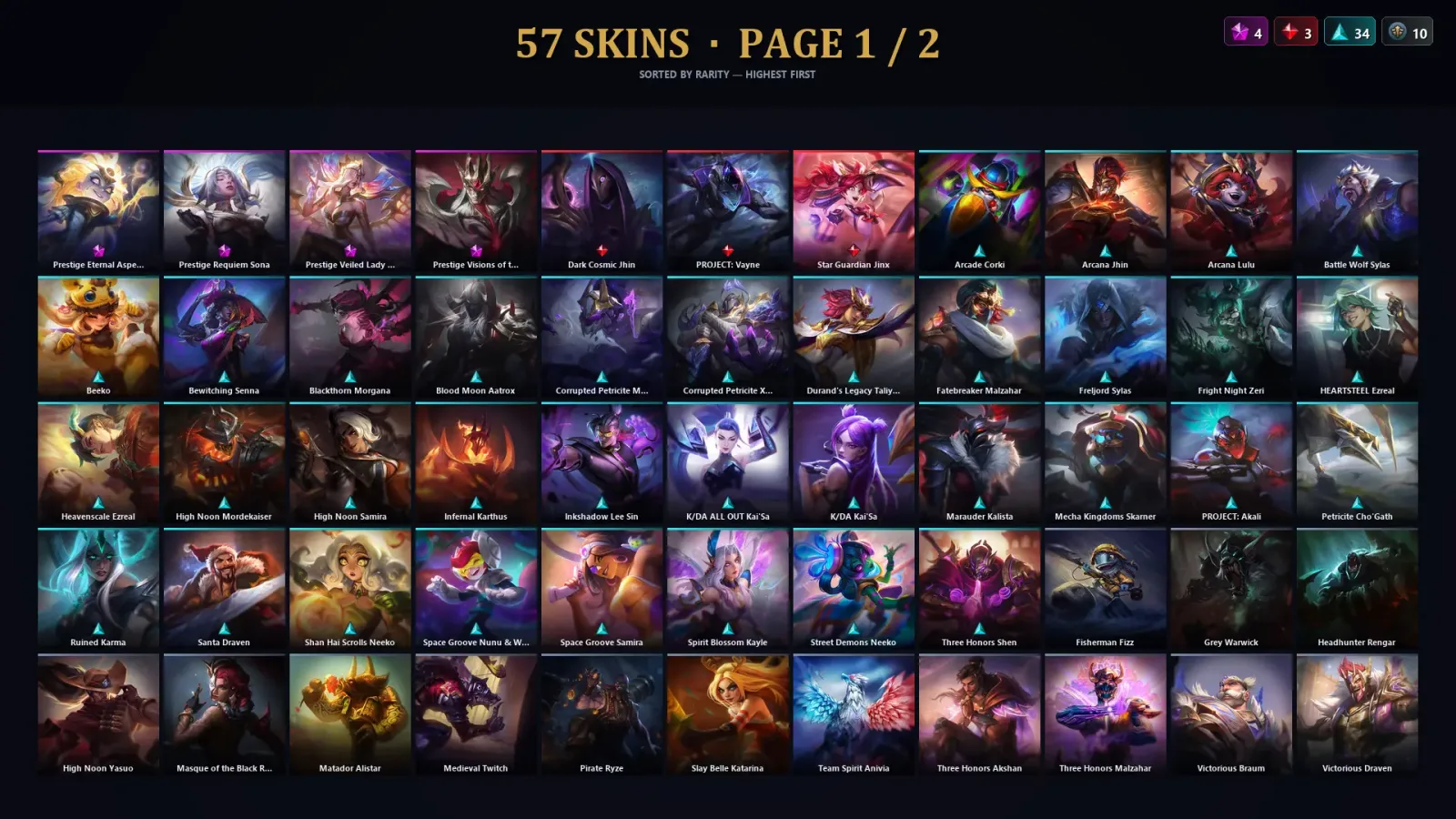 [LoL] | EUW | Level 30 | Master | 150 Champions | 57 Skins