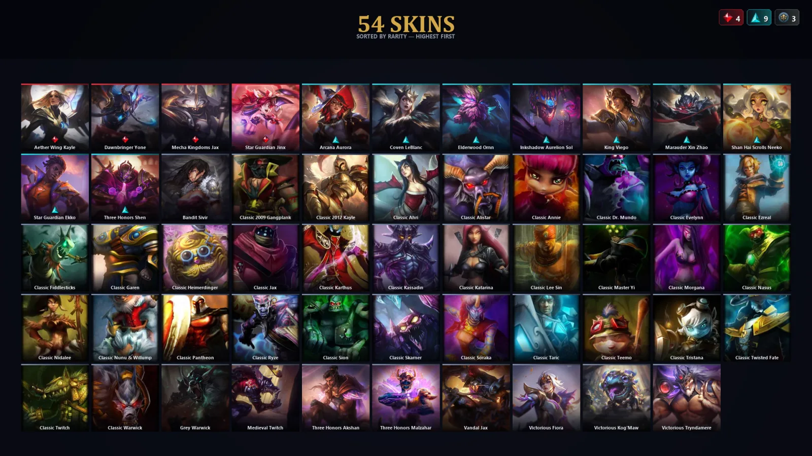 [LoL] | TR | Level 44 | Gold II | 66 Champions | 54 Skins | 25,080 BE