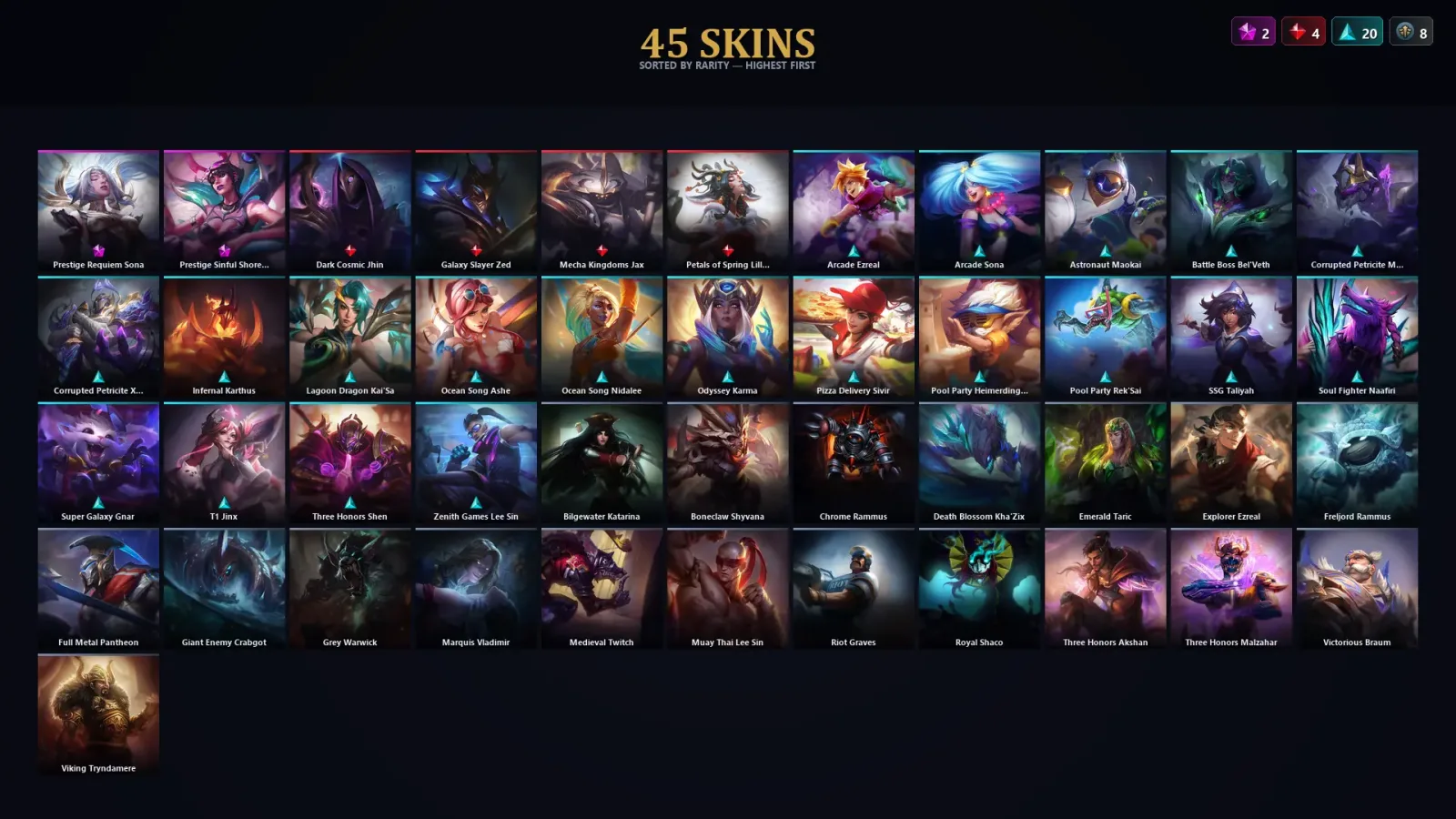 [LoL] | TR | Level 72 | Diamond II | 141 Champions | 45 Skins | 28,782 BE
