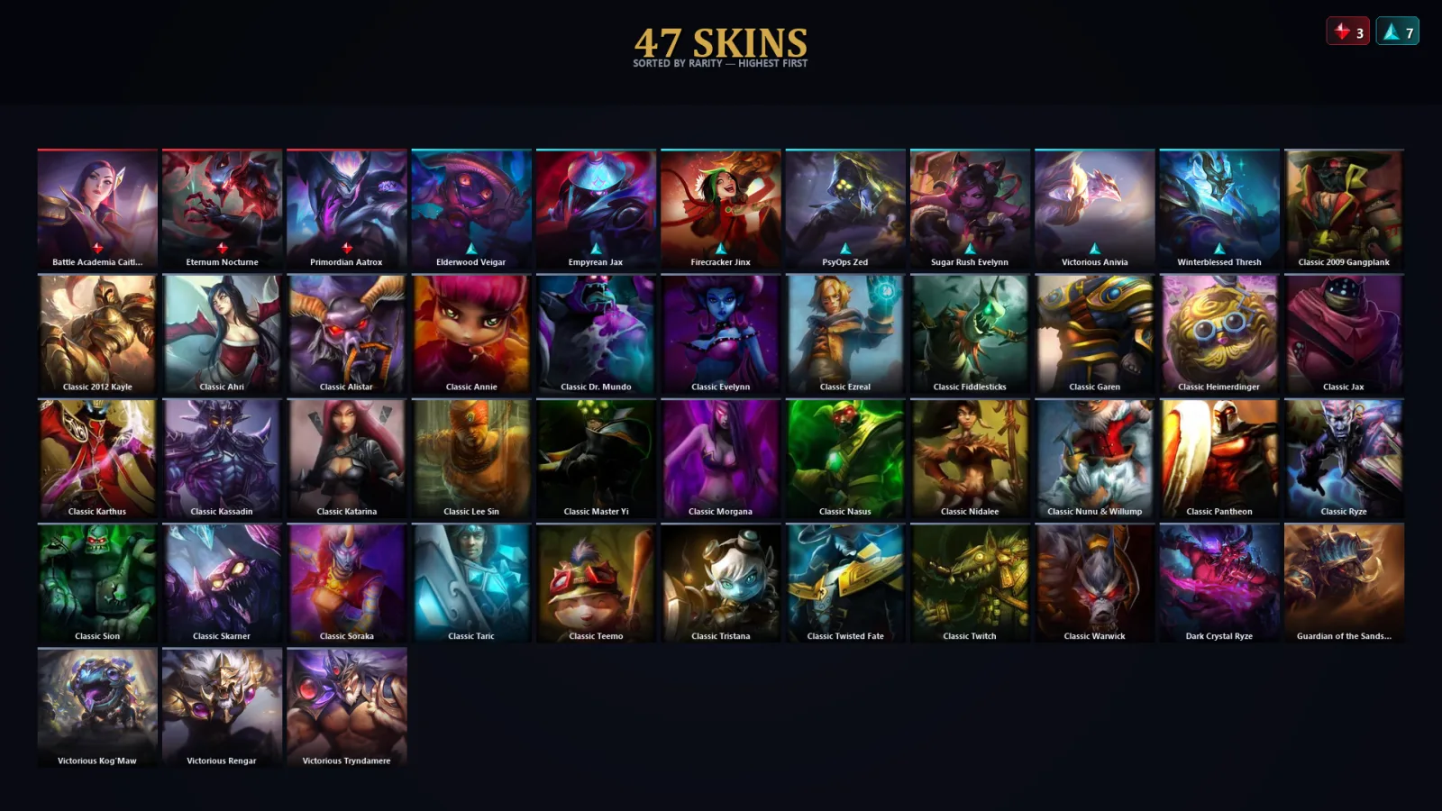 [LoL] | TR | Level 49 | Platinum I | 58 Champions | 47 Skins