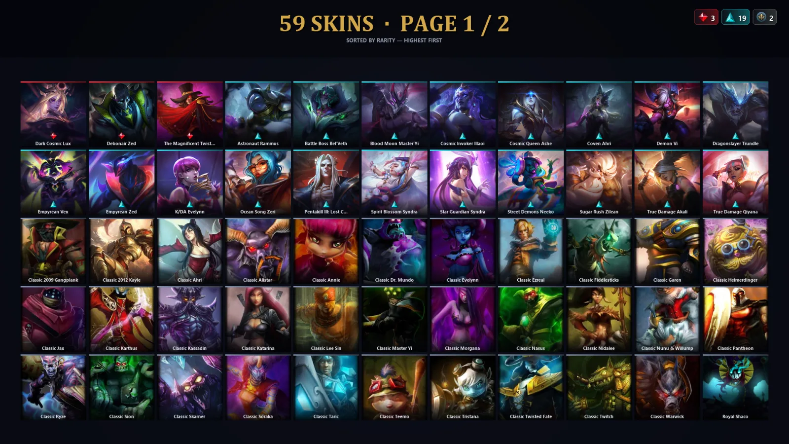 [LoL] | TR | Level 72 | Emerald II | 94 Champions | 59 Skins | 10,785 BE