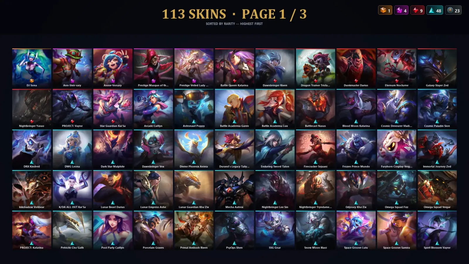 [LoL] | EUW | Level 231 | Silver III | 172 Champions | 113 Skins — LoL account