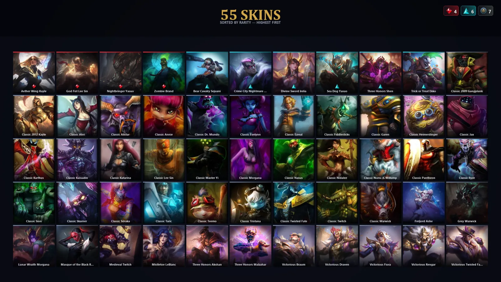 [LoL] | EUW | Level 58 | Platinum I | 118 Champions | 55 Skins