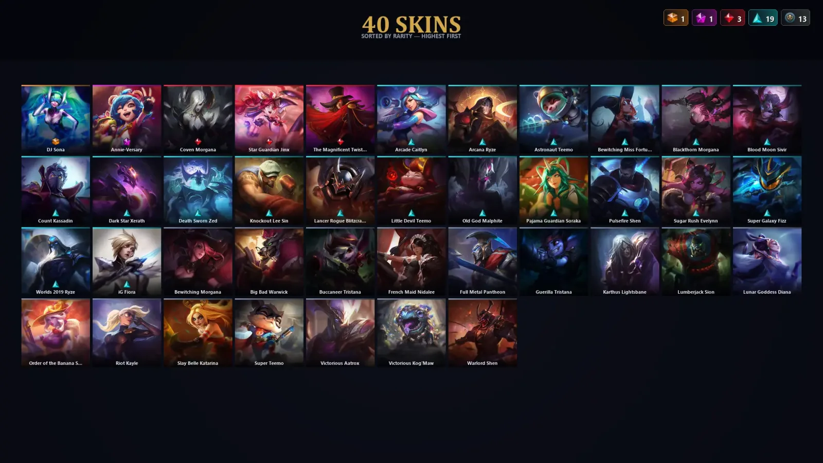 [LoL] | TR | Level 125 | Gold IV | 85 Champions | 40 Skins