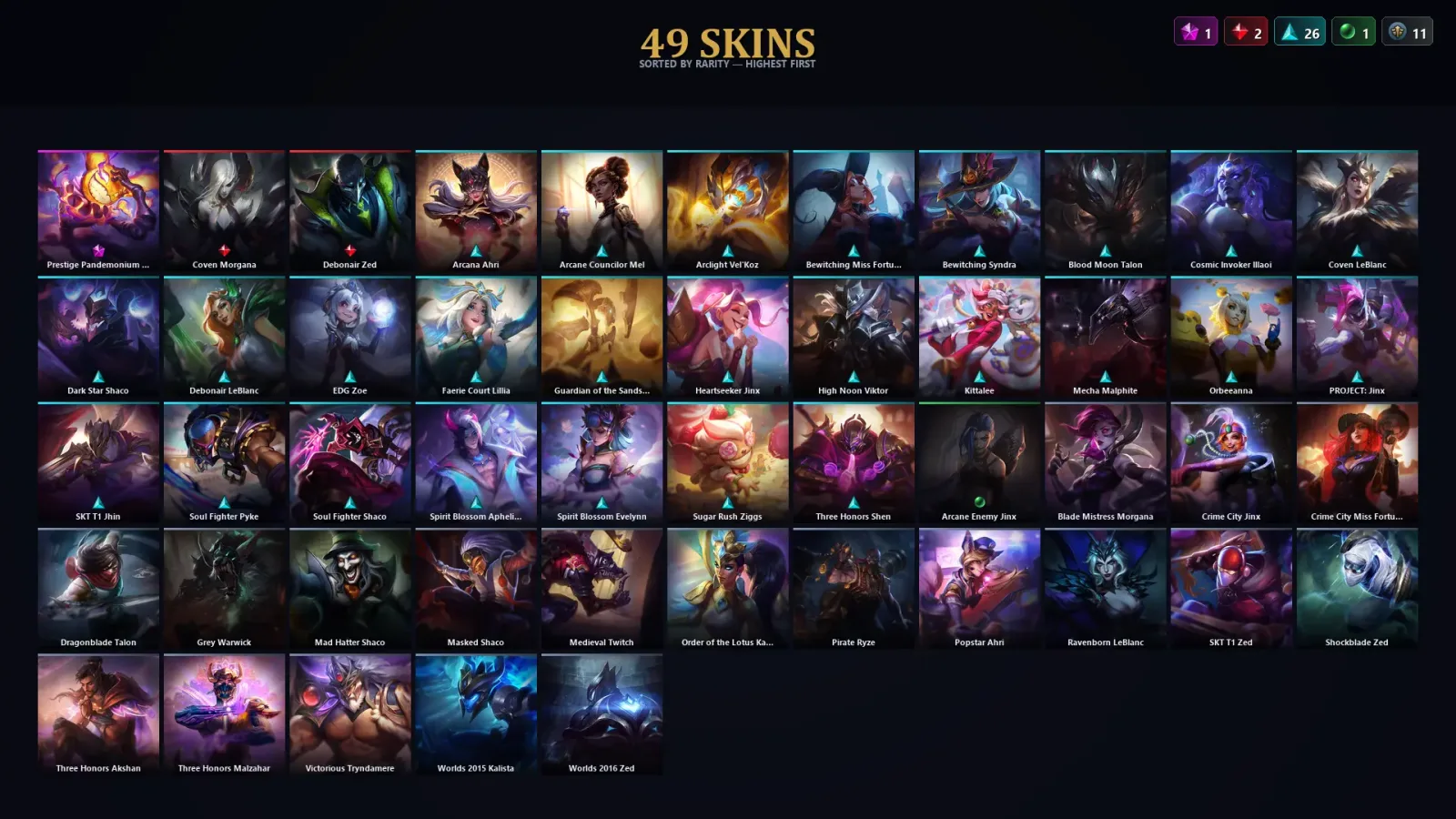 [LoL] | TR | Level 113 | 138 Champions | 49 Skins | 17,025 BE