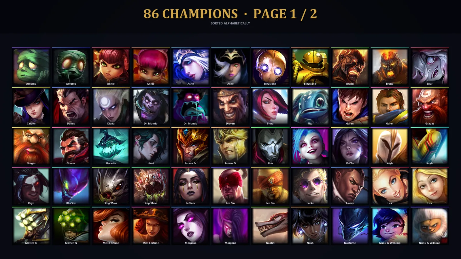 [LoL] | EUW | Level 42 | Gold III | 60 Champions | 40 Skins
