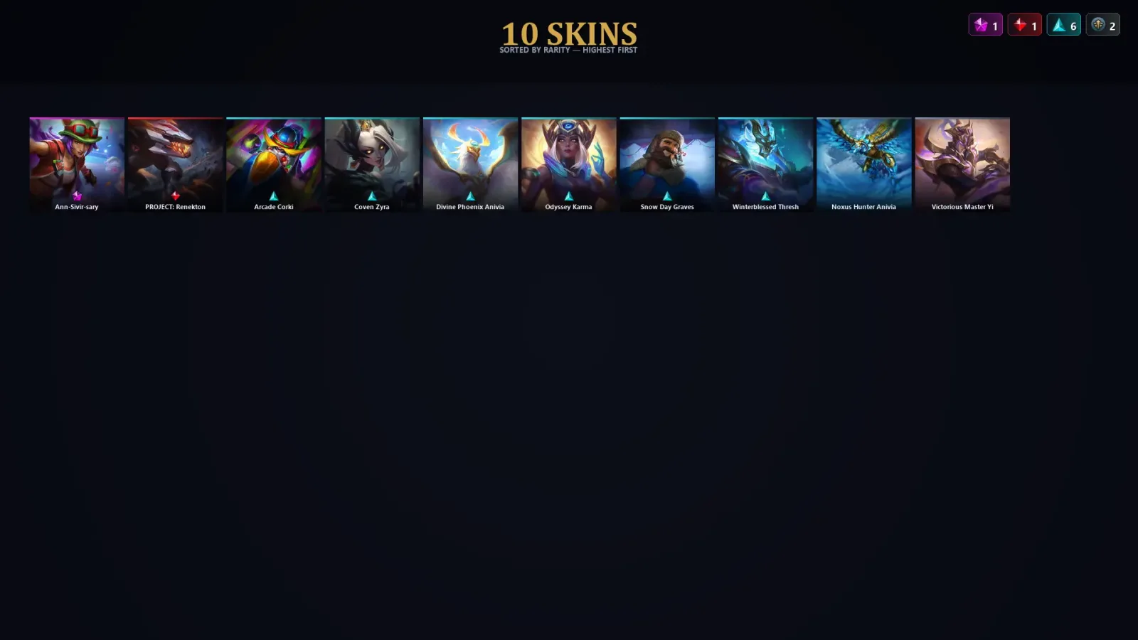 [LoL] | EUW | Level 42 | Diamond I | 45 Champions | 10 Skins | 10,310 BE — LoL account