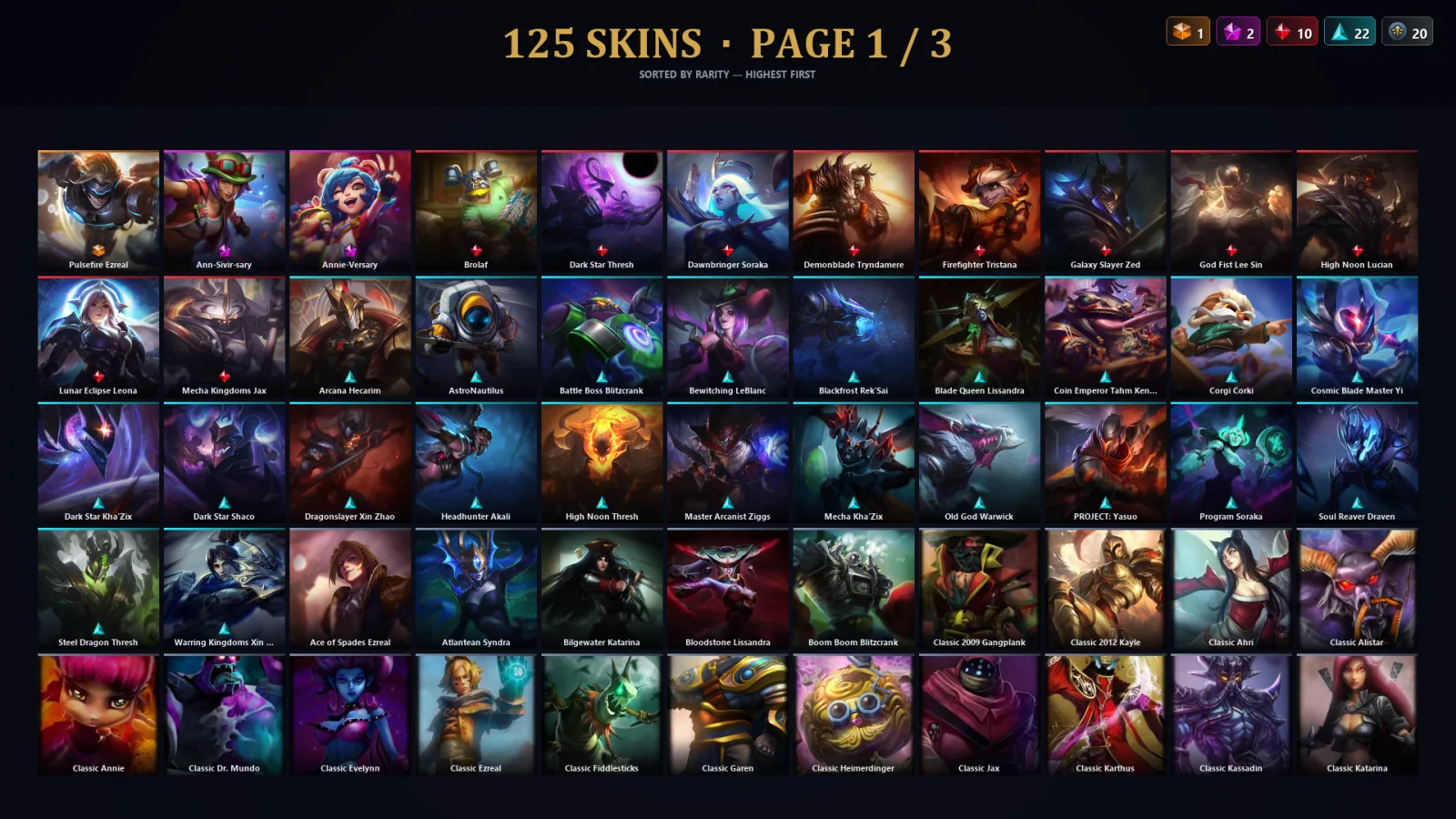 [LoL] | TR | Level 139 | 129 Champions | 125 Skins | 30,107 BE