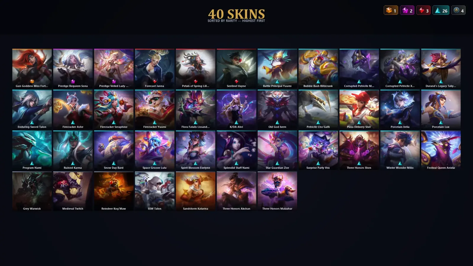 [LoL] | TR | Level 32 | Gold IV | 59 Champions | 40 Skins | 34,975 BE — LoL account