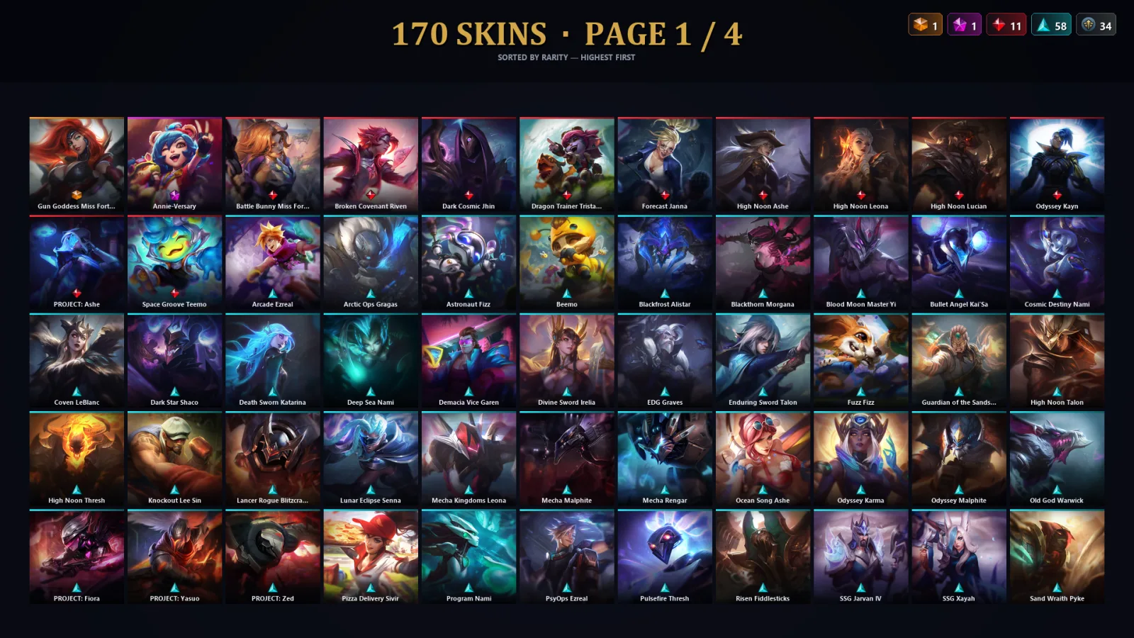 [LoL] | TR | Level 462 | Platinum IV | 173 Champions | 138 Skins | 79,306 BE