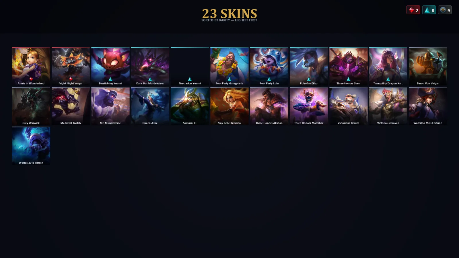 [LoL] | TR | Level 30 | Challenger | 150 Champions | 23 Skins