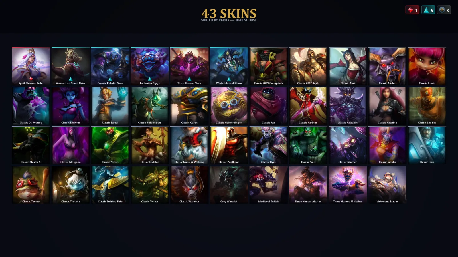 [LoL] | TR | Level 30 | Challenger | 54 Champions | 43 Skins | 86,451 BE