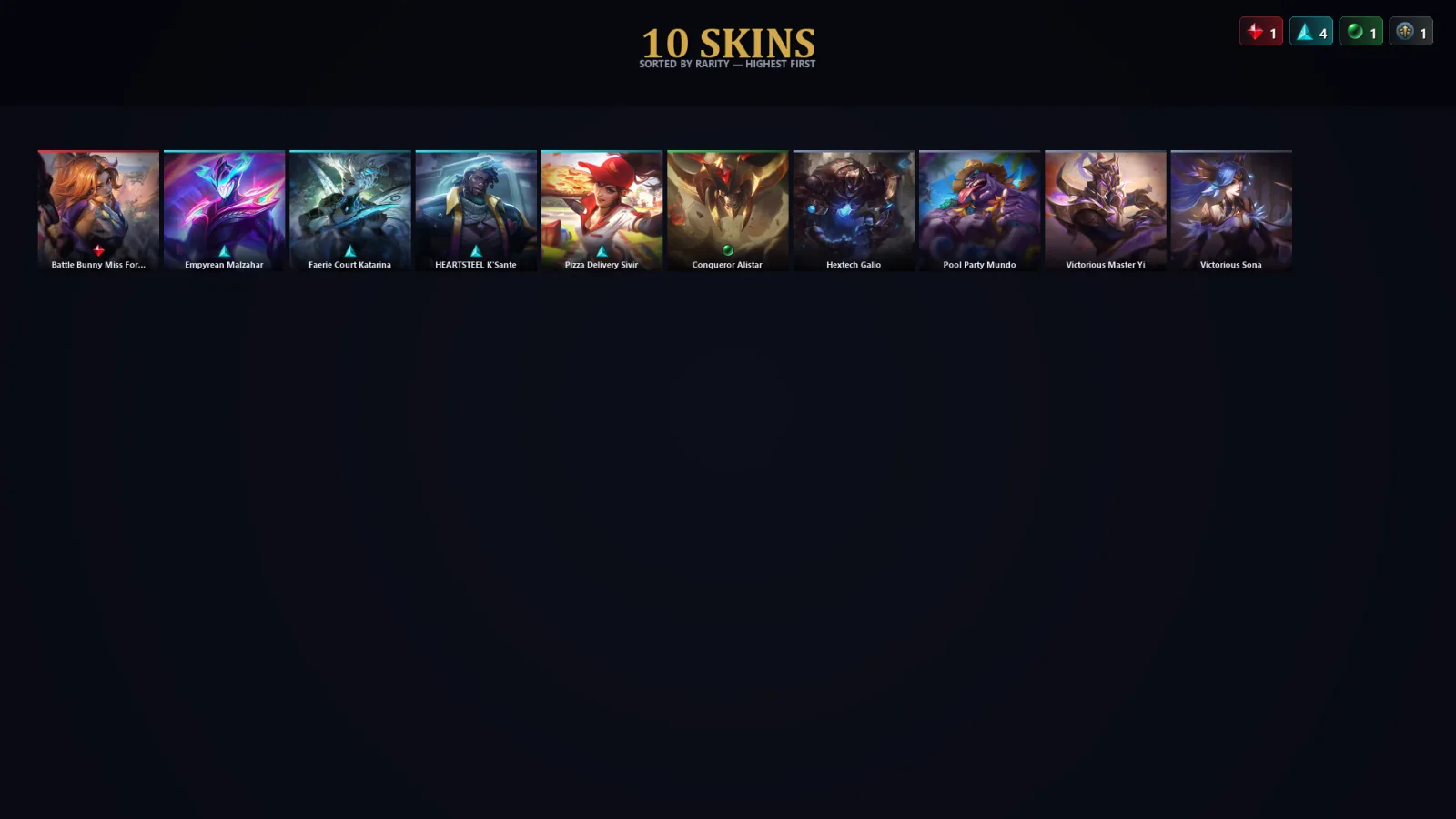 [LoL] | EUW | Level 70 | 44 Champions | 10 Skins | 18,411 BE