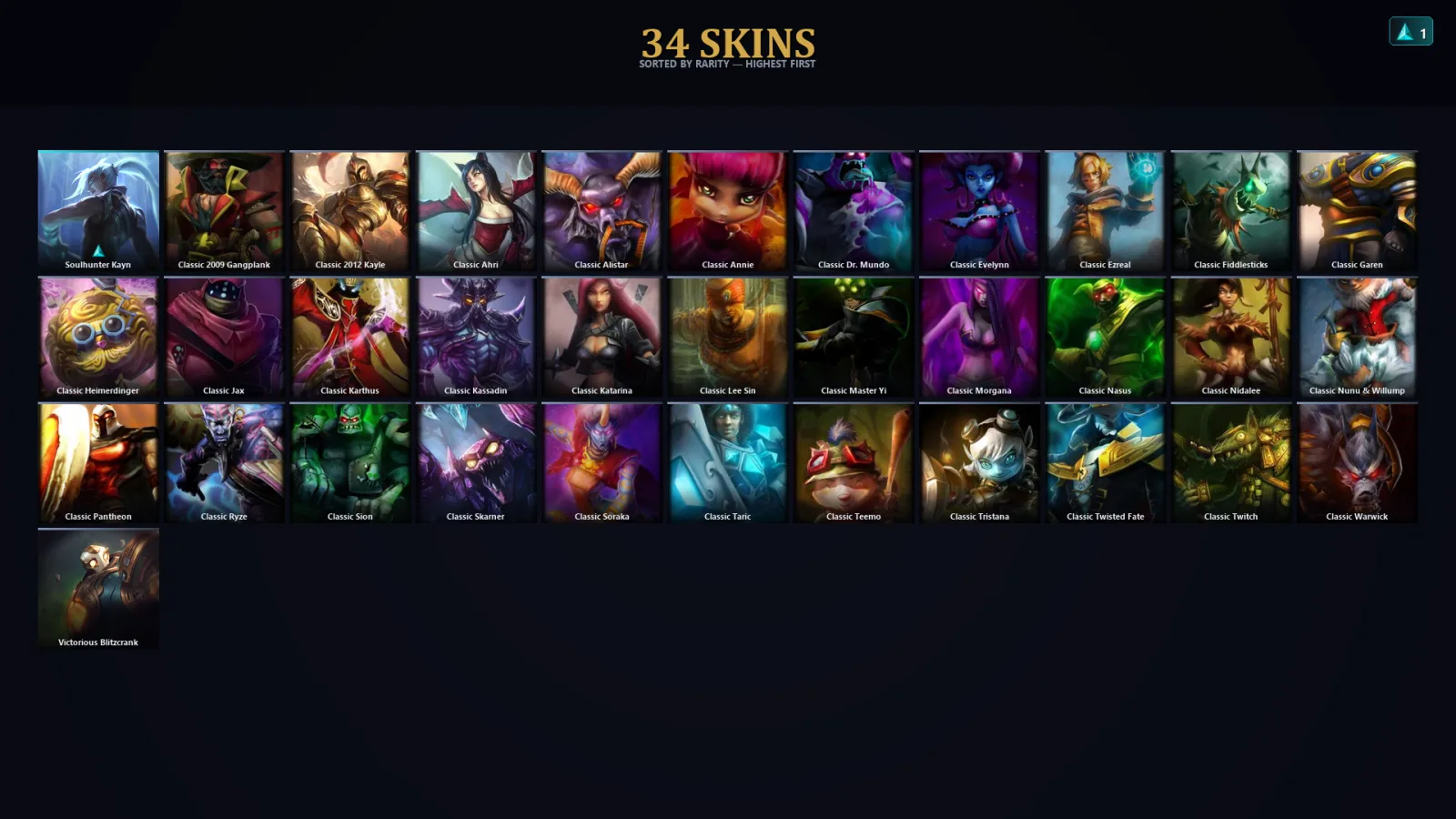 [LoL] | EUW | Level 37 | 34 Champions | 34 Skins
