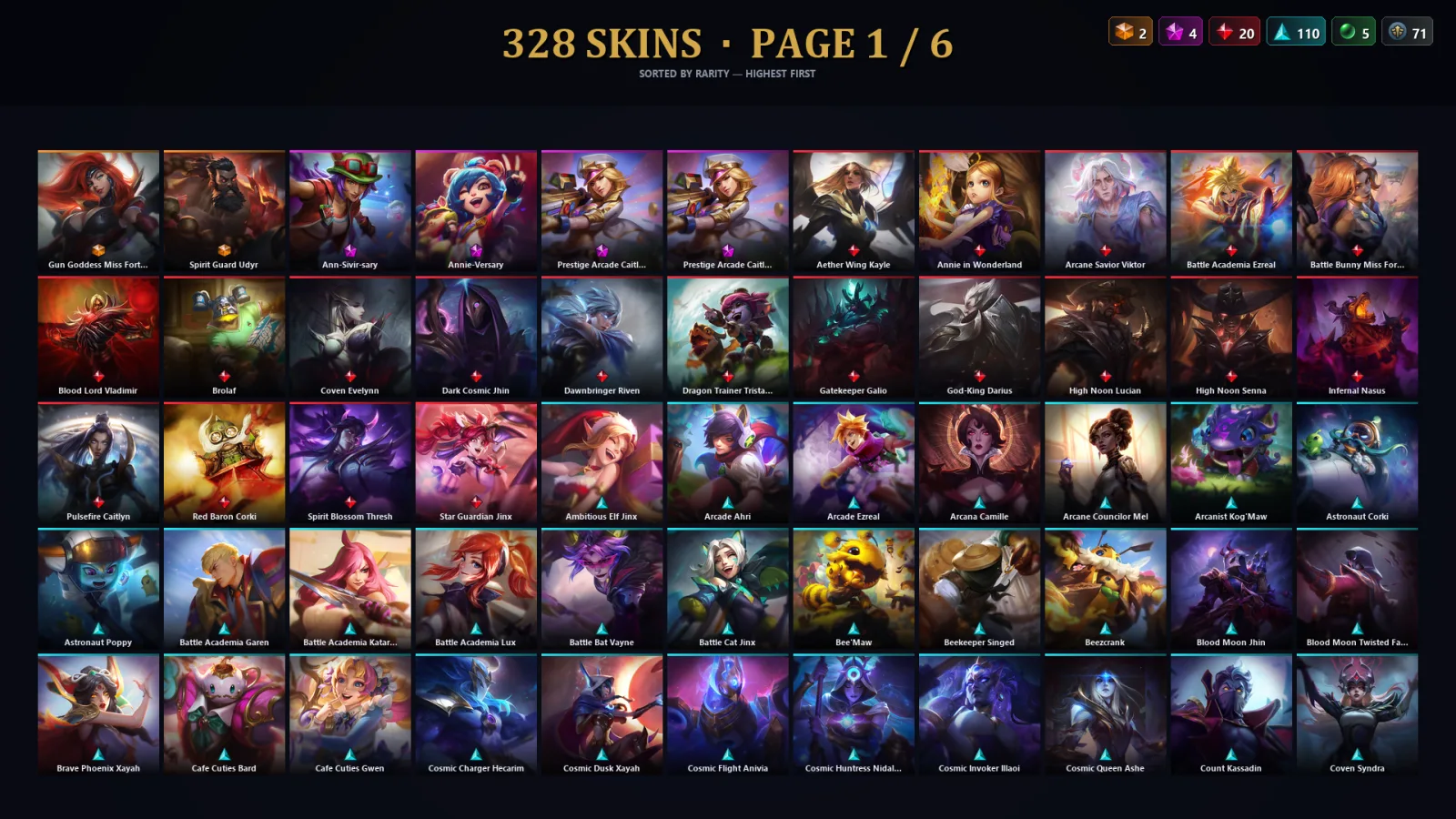 [LoL] | EUW | Level 500 | Diamond IV | 173 Champions | 296 Skins | 99,096 BE