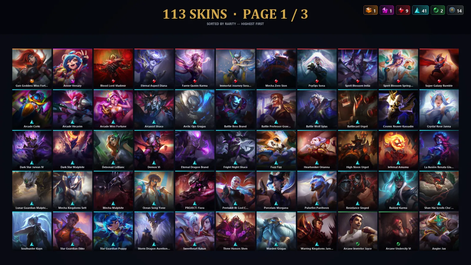 [LoL] | TR | Level 270 | Emerald III | 167 Champions | 81 Skins | 64,813 BE