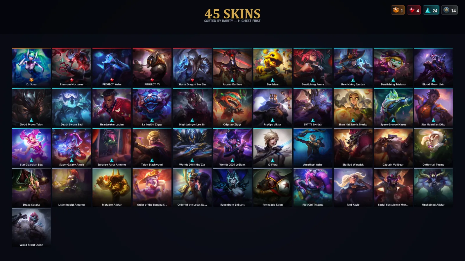 [LoL] | EUW | Level 46 | Gold IV | 78 Champions | 45 Skins