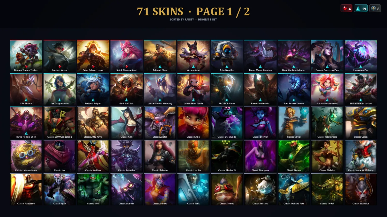 [LoL] | EUW | Level 99 | Silver I | 123 Champions | 71 Skins