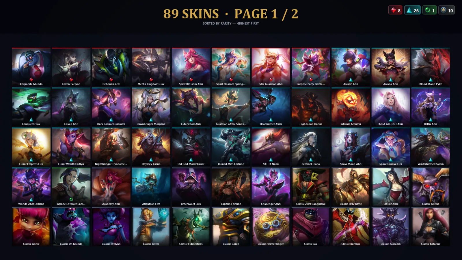 [LoL] | TR | Level 63 | Platinum I | 102 Champions | 89 Skins