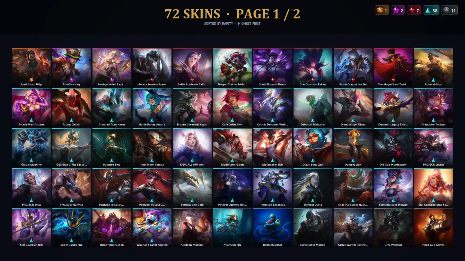 [LoL] | TR | Level 301 | Emerald IV | 172 Champions | 72 Skins | 144,368 BE — LoL account