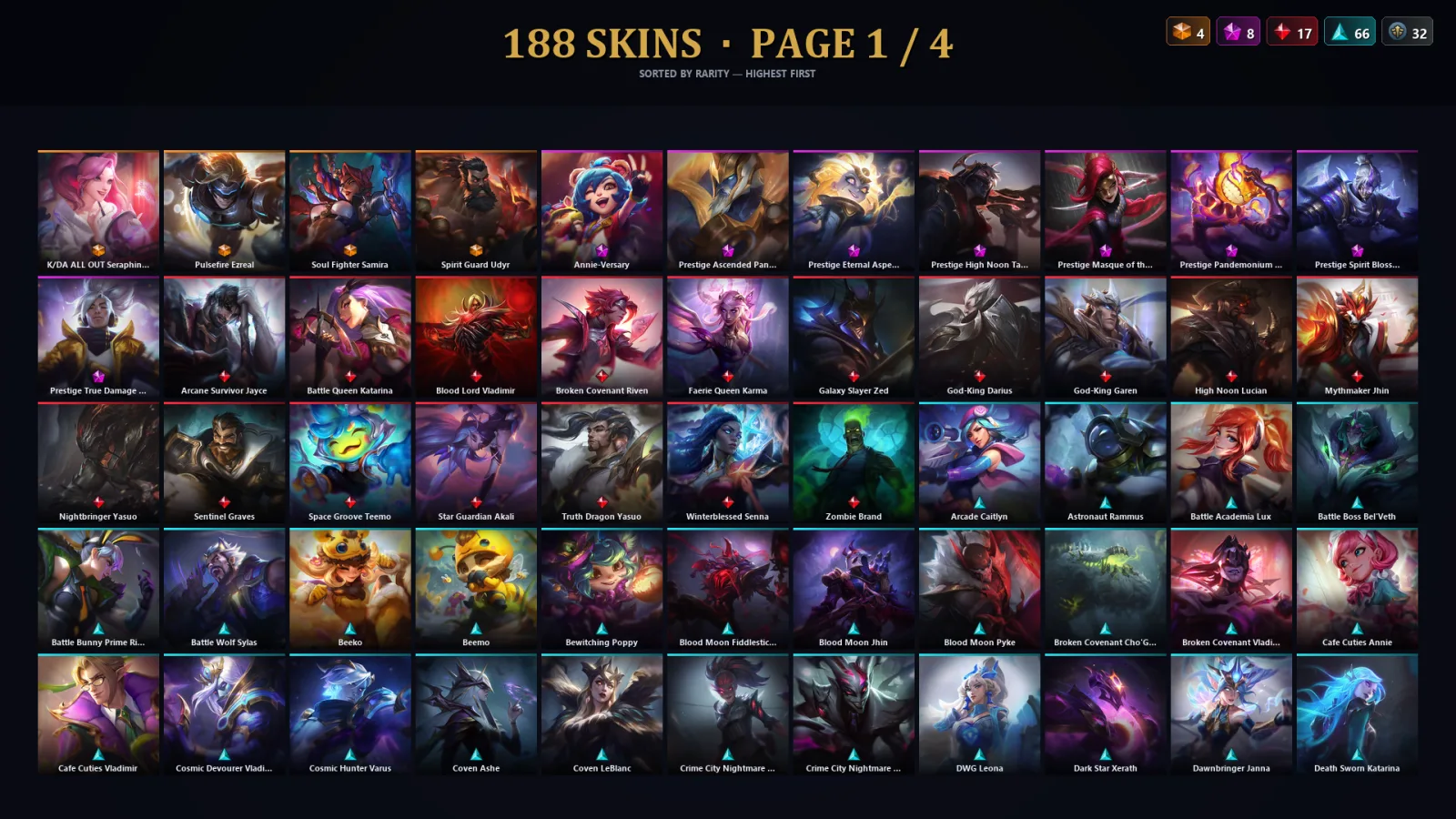 [LoL] | TR | Level 236 | 173 Champions | 156 Skins