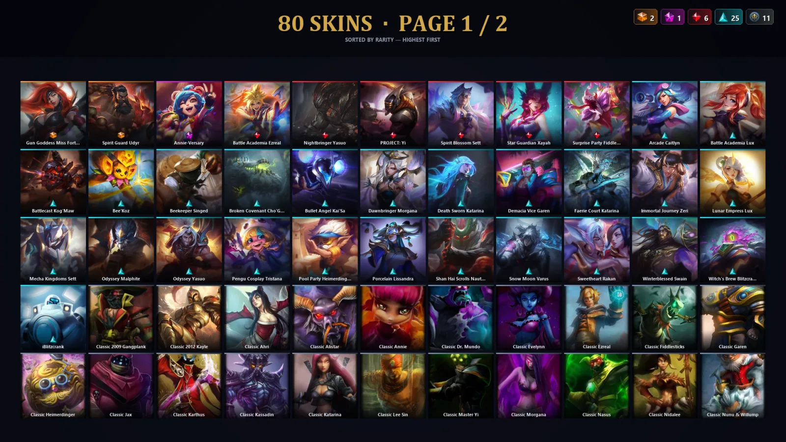 [LoL] | TR | Level 135 | 83 Champions | 48 Skins
