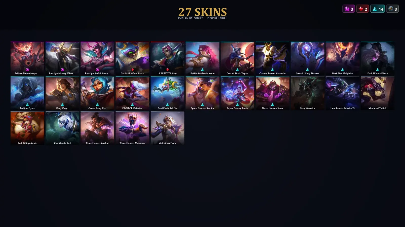 [LoL] | TR | Level 62 | Diamond III | 89 Champions | 27 Skins