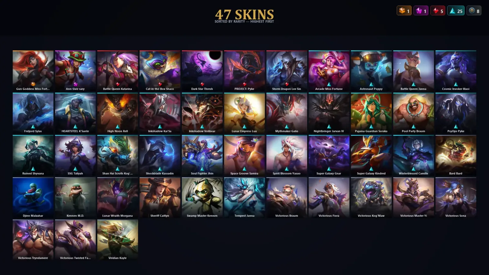 [LoL] | TR | Level 130 | Diamond IV | 146 Champions | 47 Skins — LoL account