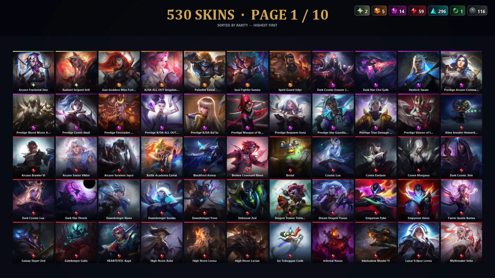 [LoL] | NA | Level 337 | 172 Champions | 530 Skins