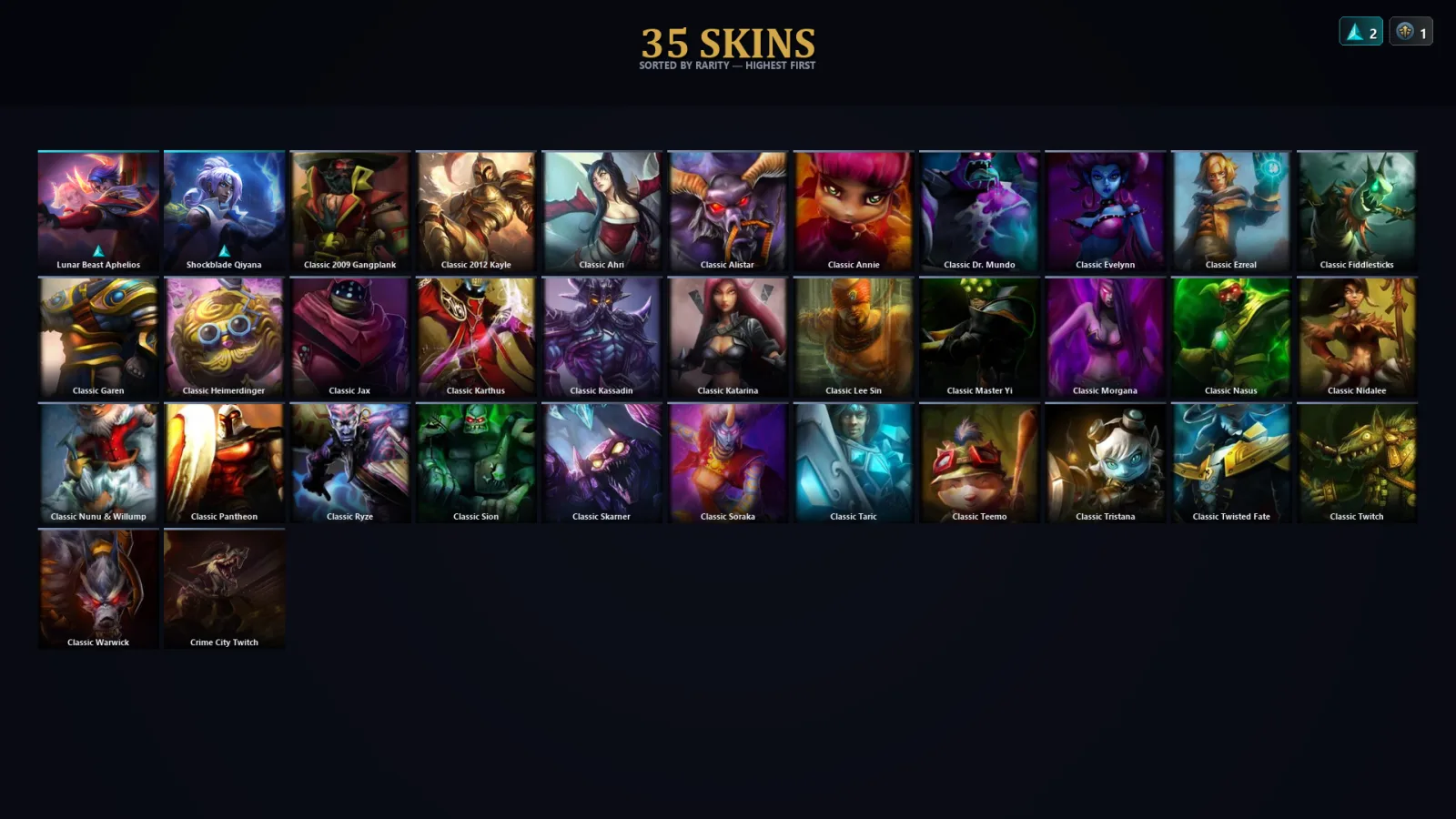 [LoL] | EUW | Level 34 | 25 Champions | 35 Skins