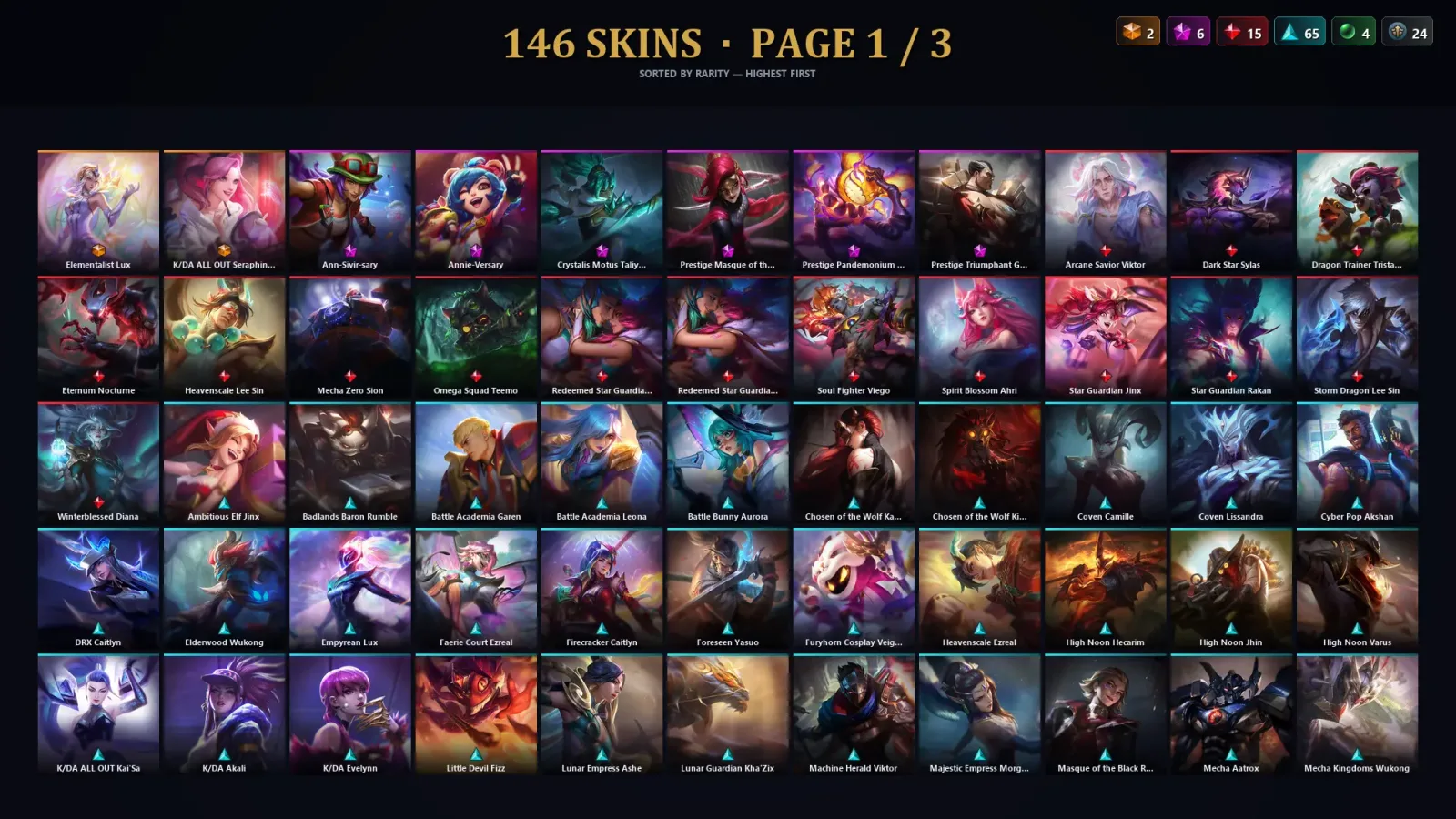 [LoL] | EUW | Level 174 | Platinum III | 172 Champions | 146 Skins | 21,694 BE — LoL account