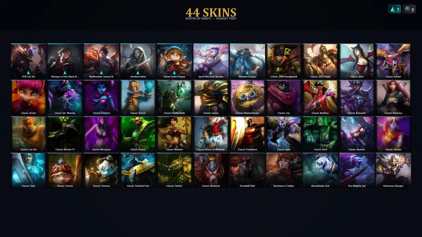 [LoL] | TR | Level 45 | Diamond III | 64 Champions | 44 Skins