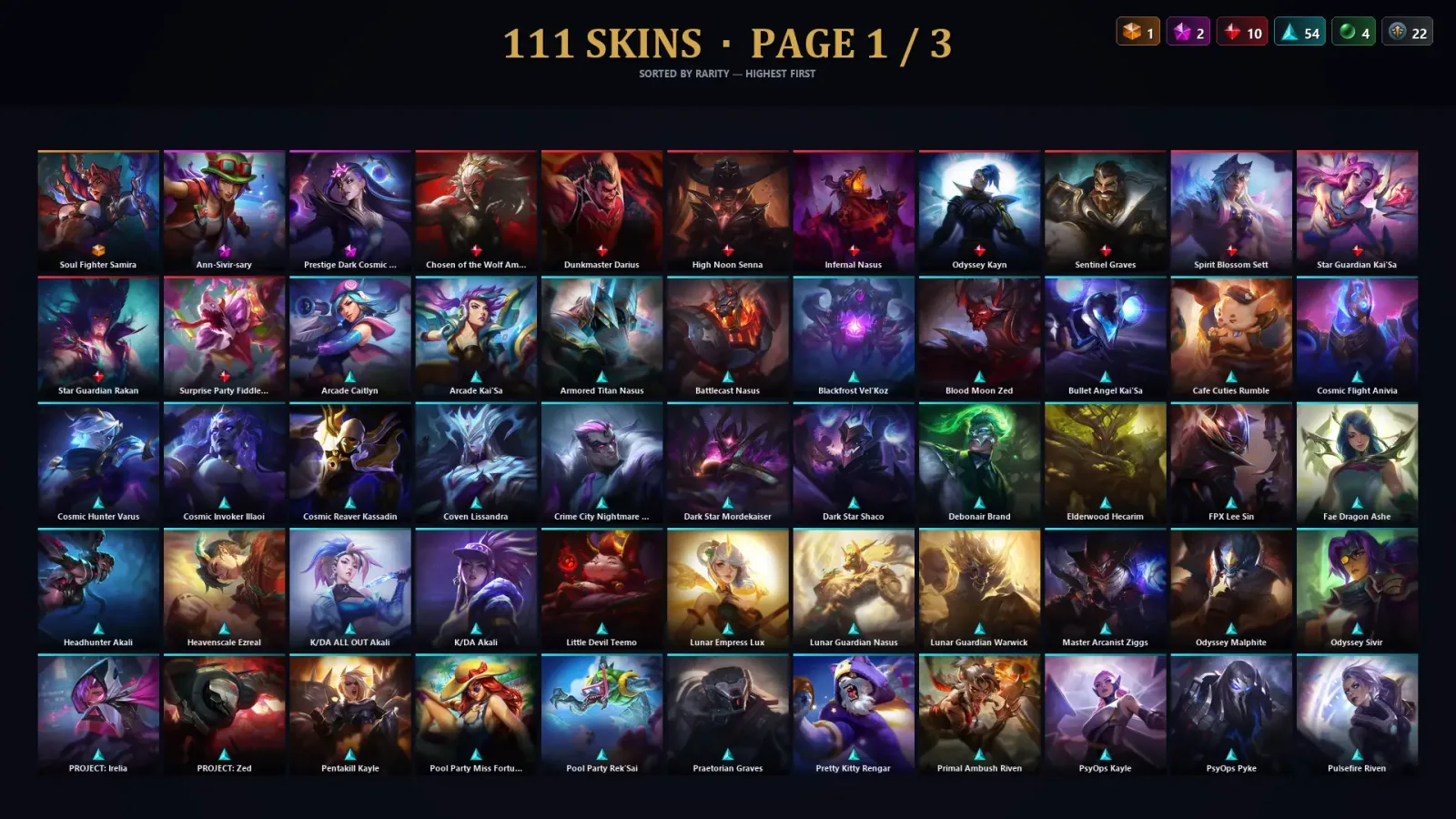 [LoL] | TR | Level 210 | 151 Champions | 111 Skins | 46,249 BE