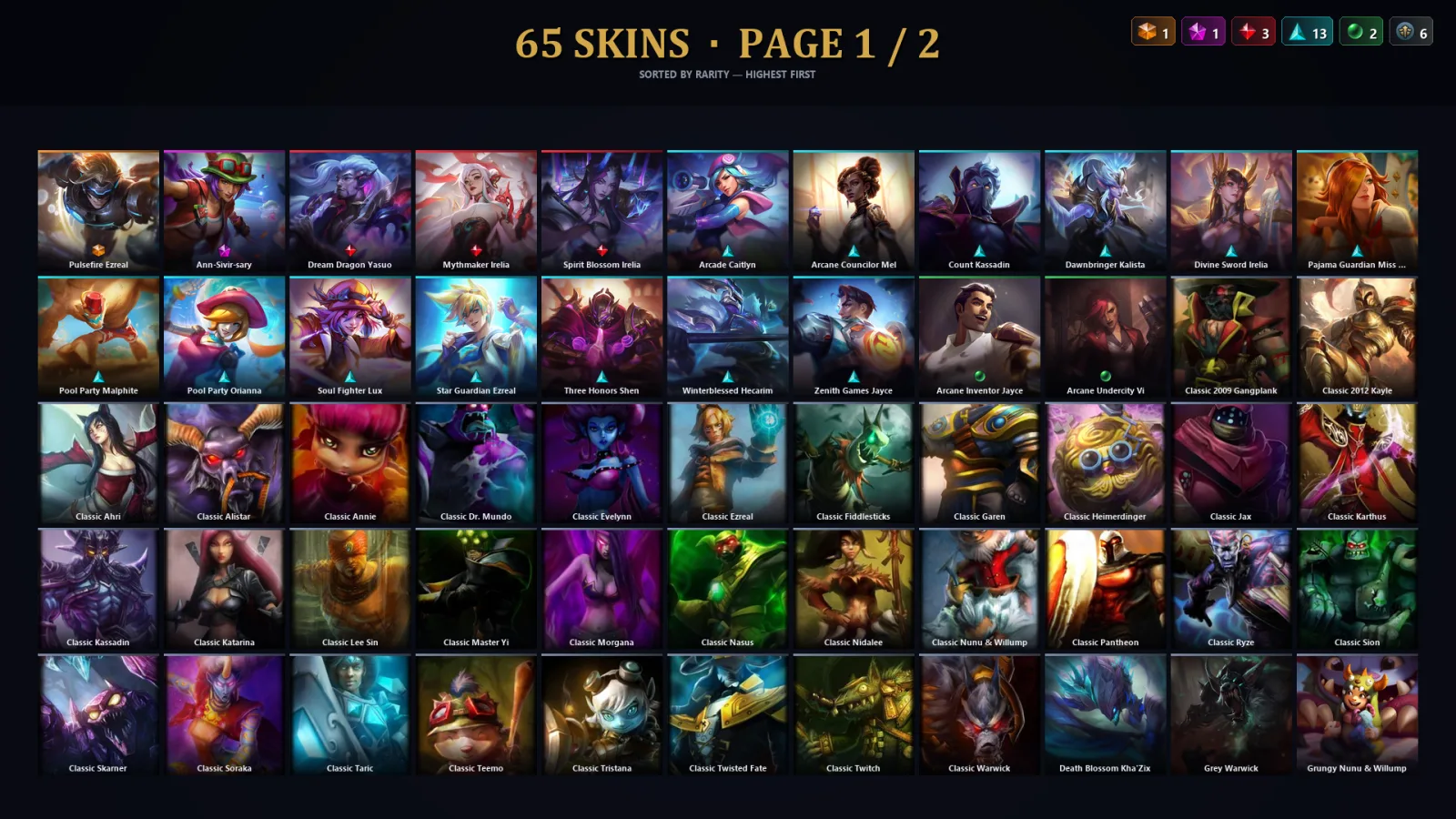 [LoL] | TR | Level 30 | Diamond IV | 142 Champions | 33 Skins