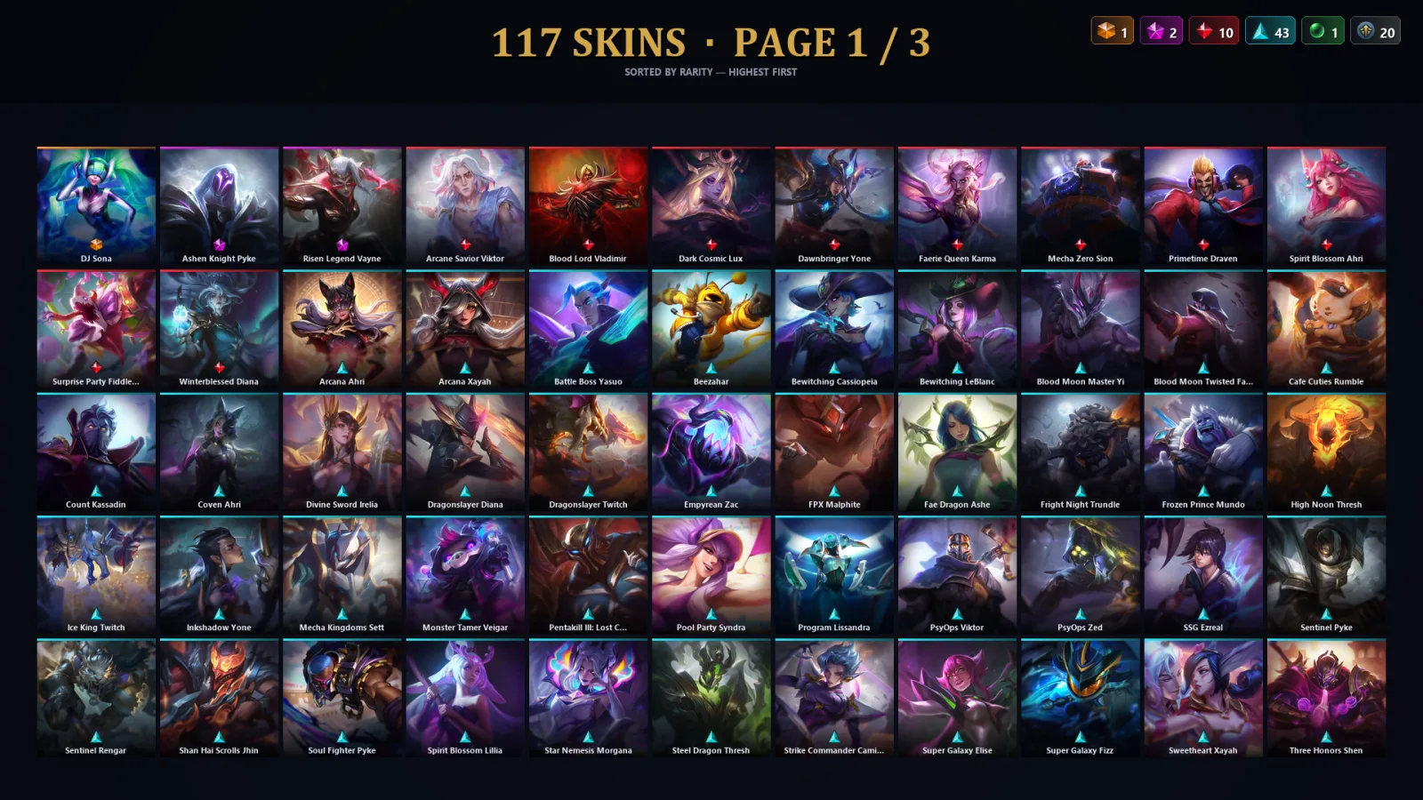 [LoL] | TR | Level 195 | Platinum I | 153 Champions | 85 Skins | 83,563 BE