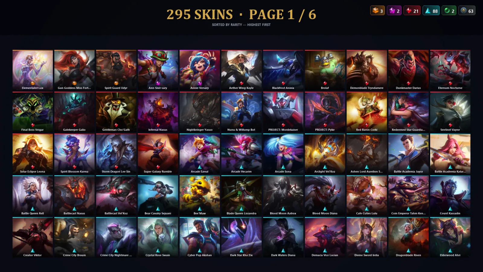 [LoL] | EUW | Level 453 | 172 Champions | 263 Skins | 136,913 BE