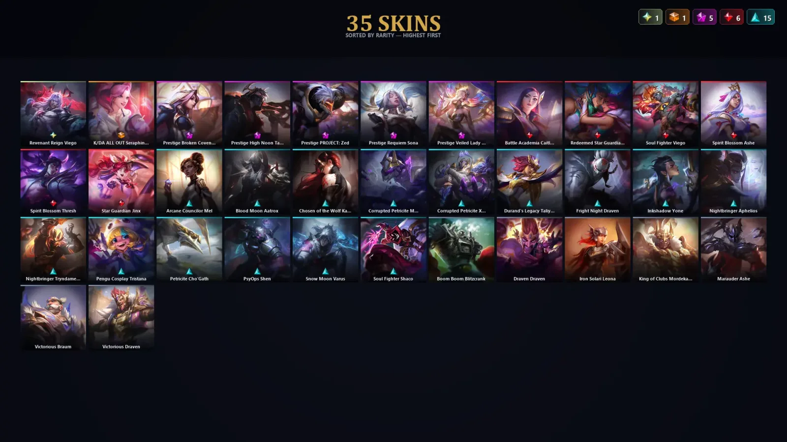 [LoL] | TR | Level 52 | Platinum II | 119 Champions | 35 Skins — LoL account