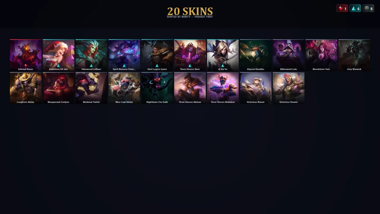 [LoL] | TR | Level 73 | Diamond I | 131 Champions | 20 Skins