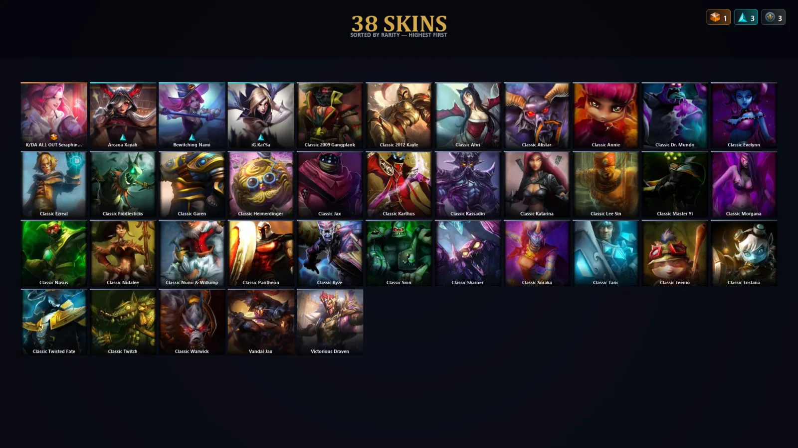 [LoL] | TR | Level 39 | Platinum III | 42 Champions | 6 Skins