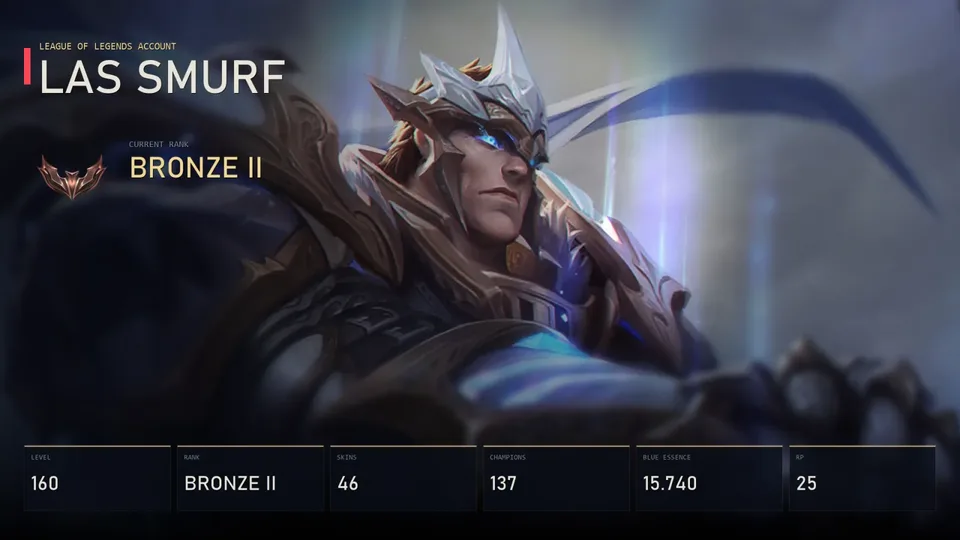 LAS | God-King Garen | iG LeBlanc | EDG Zoe | Warring Kingdoms Xin Zhao | Program Soraka | Bronze II | 46 Skin | 138 Champion — main preview