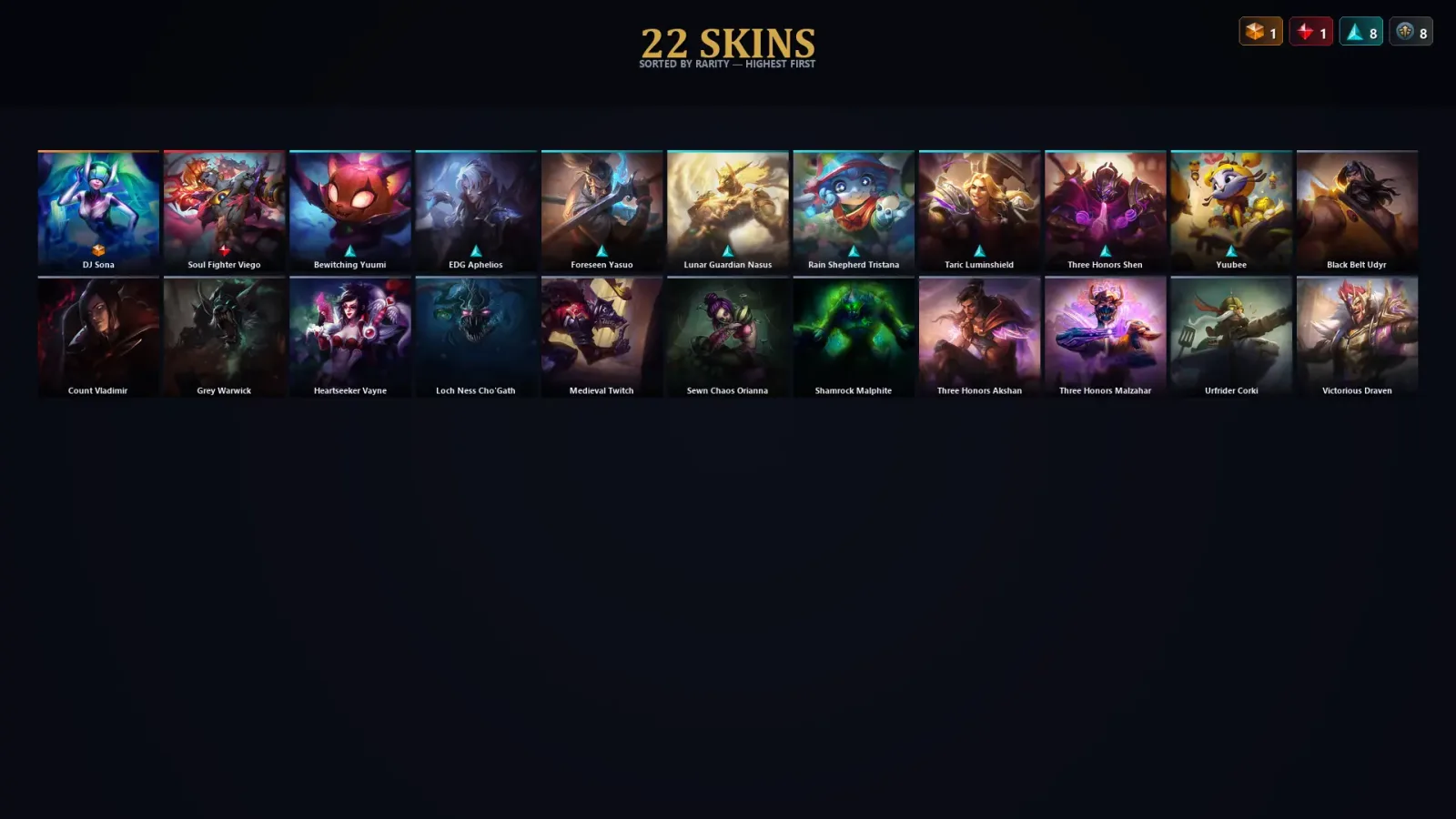 [LoL] | TR | Level 53 | Emerald IV | 124 Champions | 22 Skins