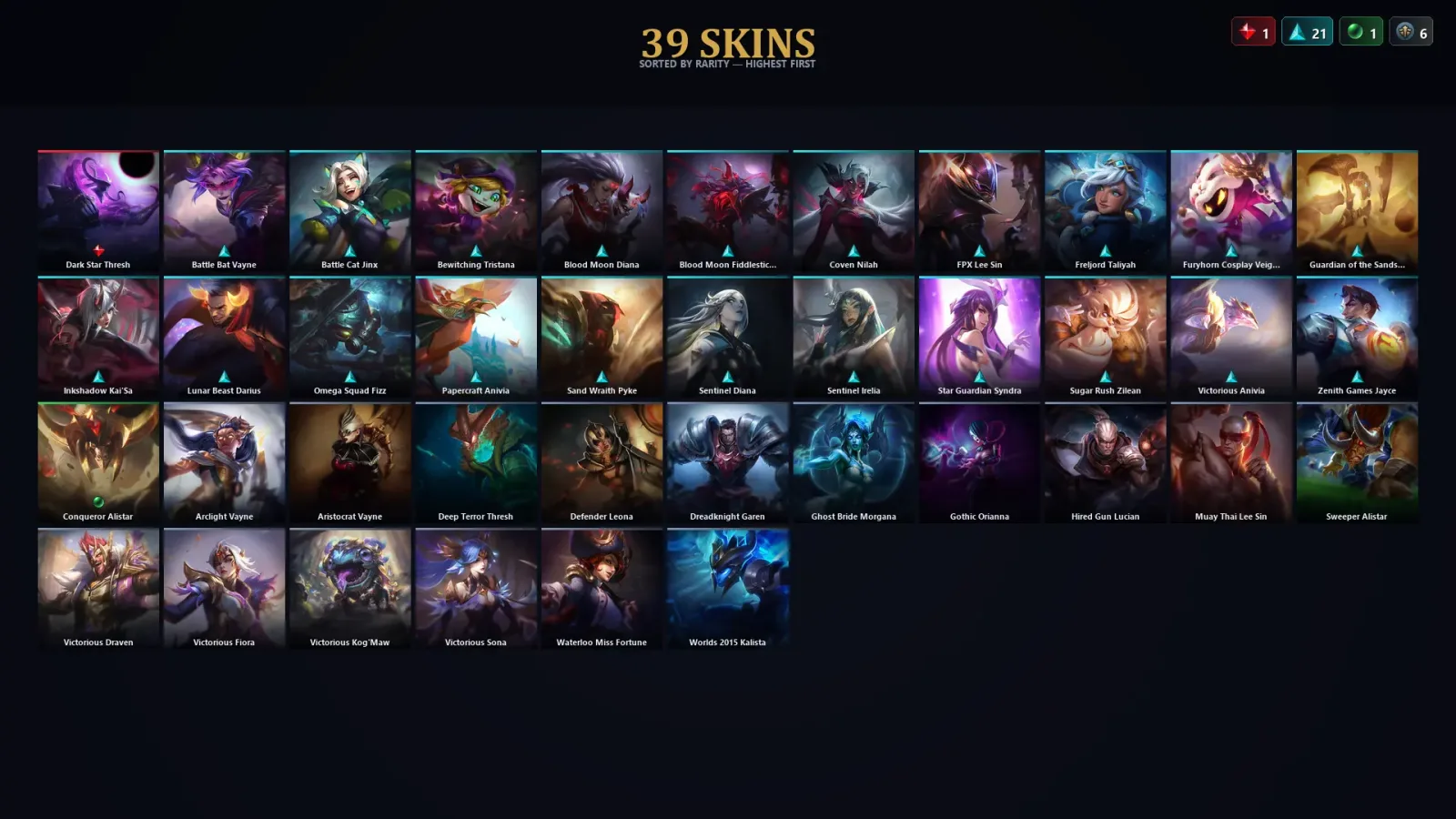 [LoL] | EUW | Level 77 | Platinum III | 127 Champions | 39 Skins — LoL account