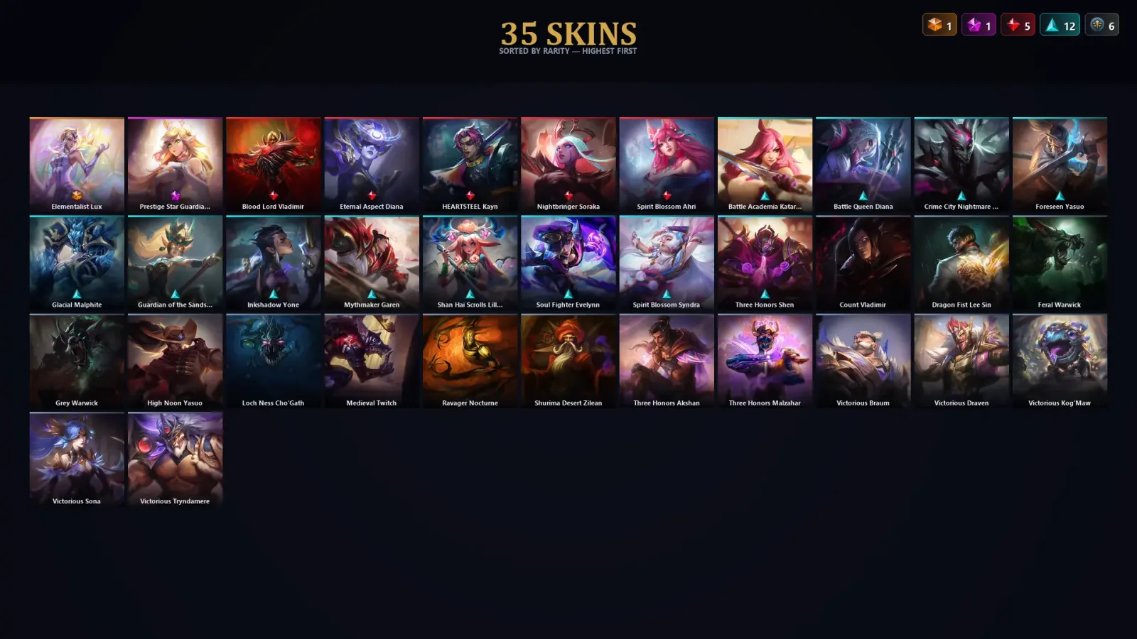 [LoL] | TR | Level 86 | Diamond II | 95 Champions | 35 Skins — LoL account