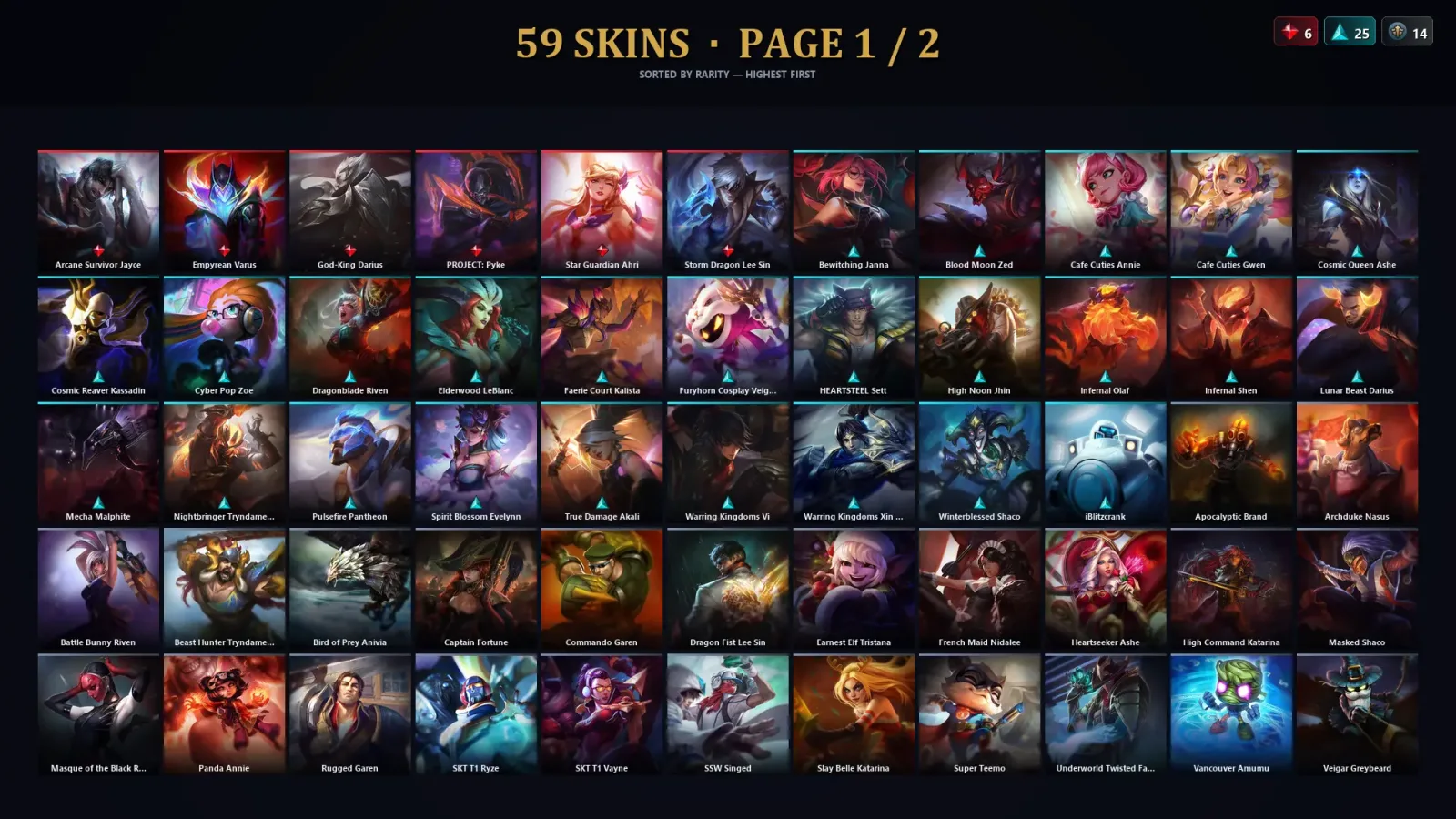 [LoL] | TR | Level 184 | Emerald III | 152 Champions | 59 Skins — LoL account