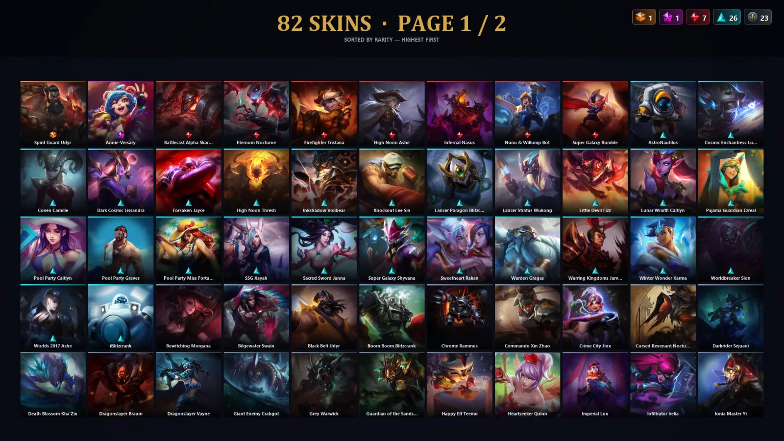 [LoL] | TR | Level 192 | 133 Champions | 82 Skins