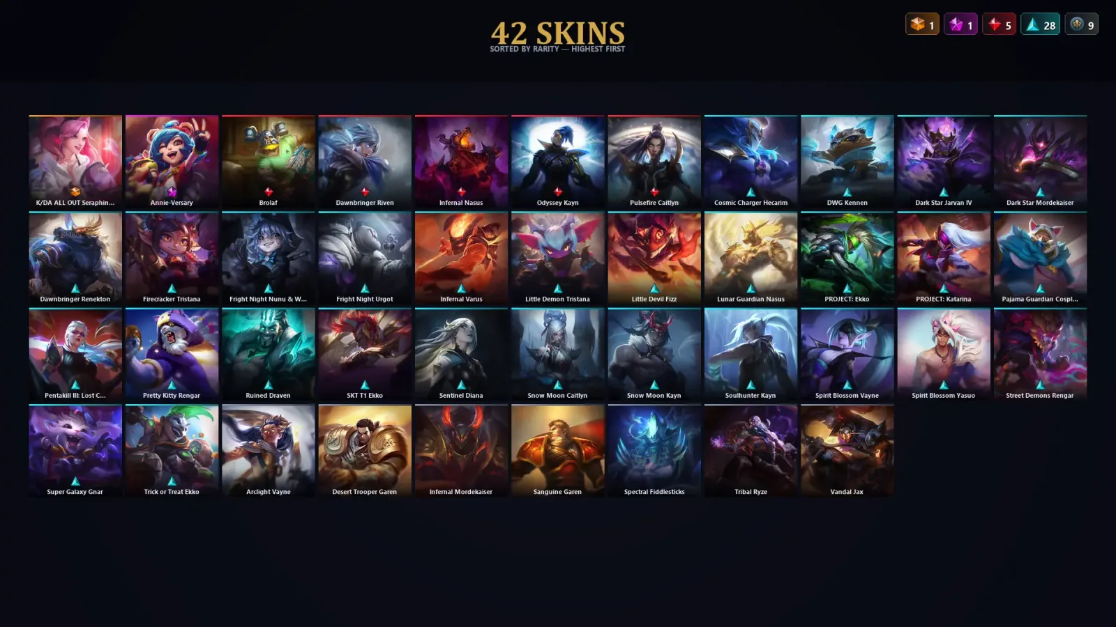 [LoL] | TR | Level 83 | Bronze I | 83 Champions | 42 Skins — LoL account