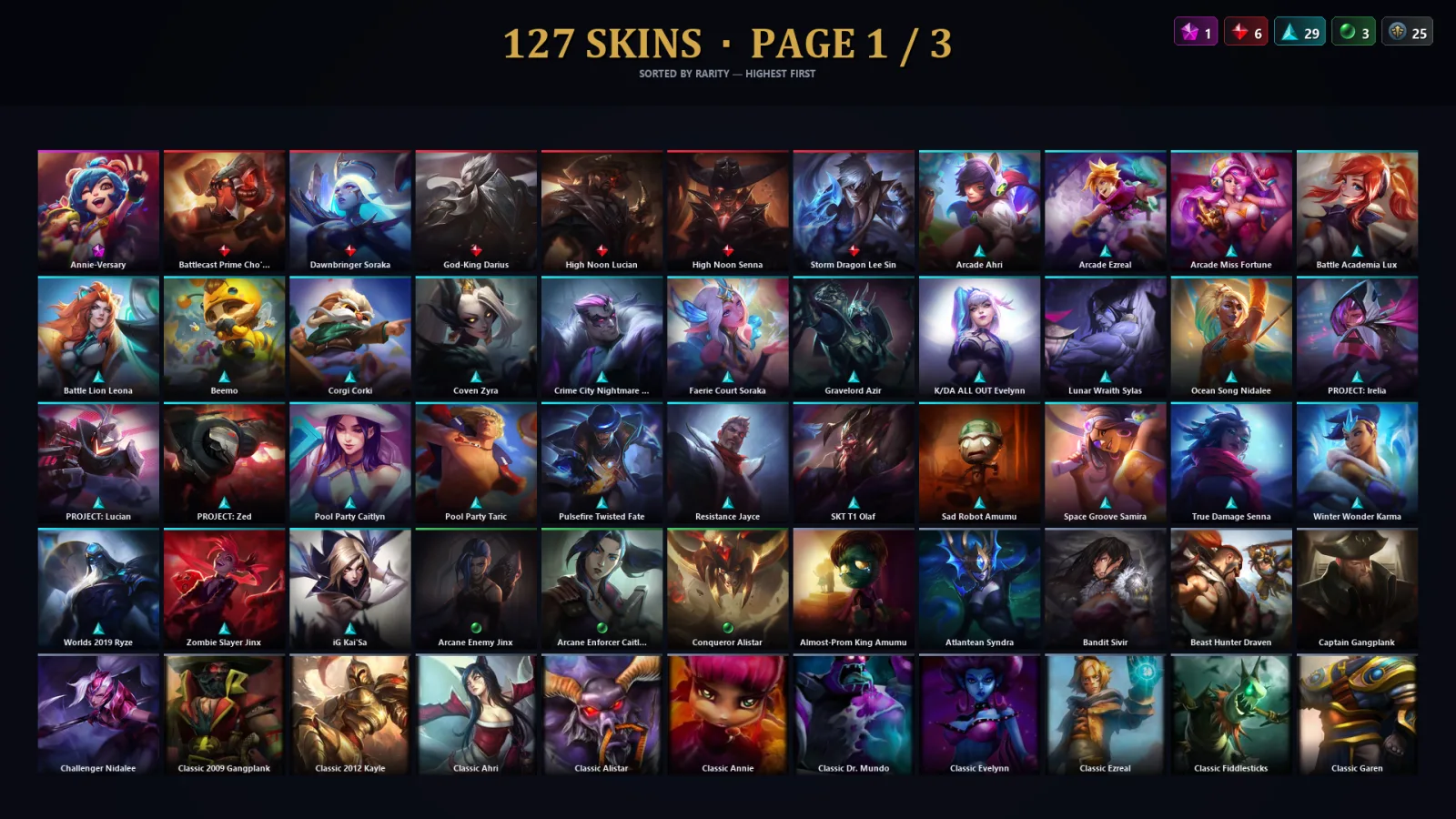 [LoL] | TR | Level 265 | Silver I | 173 Champions | 127 Skins | 49,860 BE