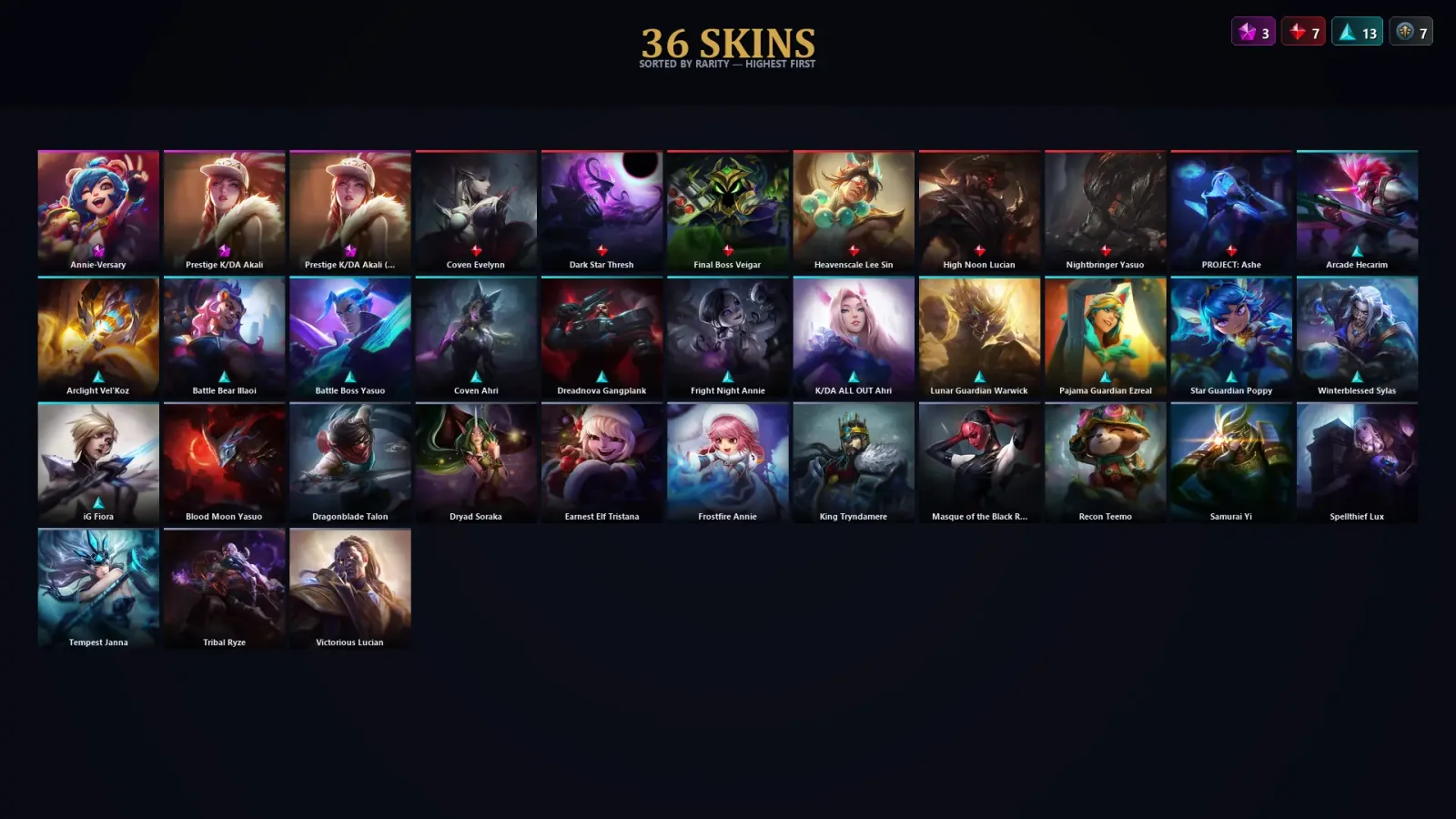 [LoL] | TR | Level 139 | Bronze II | 108 Champions | 36 Skins